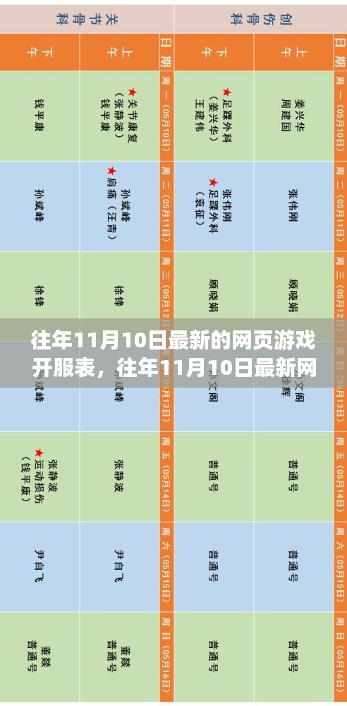 往年11月10日網(wǎng)頁游戲開服表概覽，全面評測與深度介紹