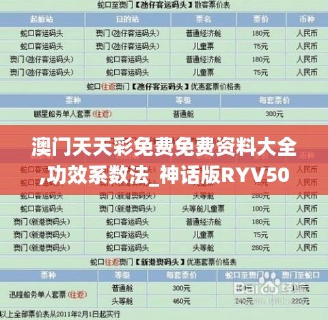 澳門天天彩免費(fèi)免費(fèi)資料大全,功效系數(shù)法_神話版RYV504.08