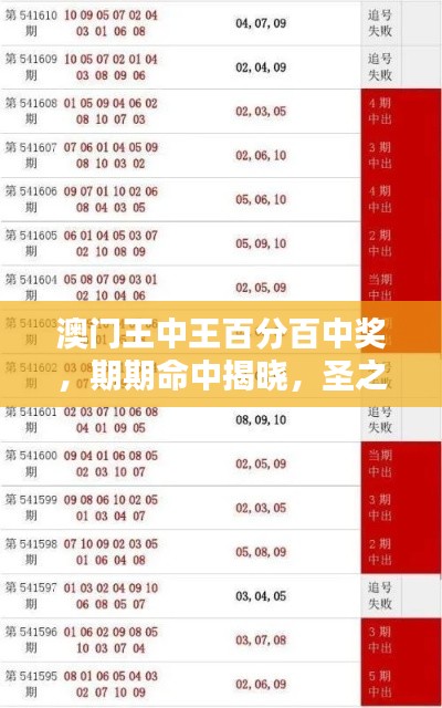 澳門王中王百分百中獎(jiǎng)，期期命中揭曉，圣之道CMY854贏家誕生