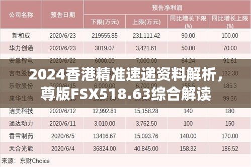 2024香港精準(zhǔn)速遞資料解析，尊版FSX518.63綜合解讀