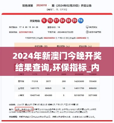 2024年新澳門(mén)今晚開(kāi)獎(jiǎng)結(jié)果查詢(xún),環(huán)保指標(biāo)_內(nèi)置版EHZ45.76