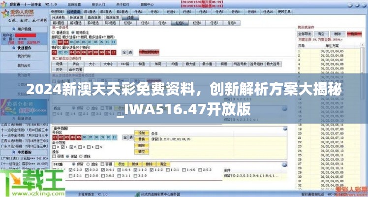 2024新澳天天彩免費(fèi)資料，創(chuàng)新解析方案大揭秘_IWA516.47開放版