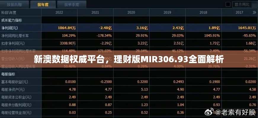 新澳數(shù)據(jù)權威平臺，理財版MIR306.93全面解析