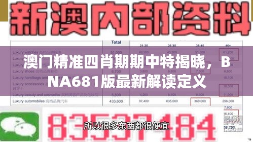 澳門精準四肖期期中特揭曉，BNA681版最新解讀定義