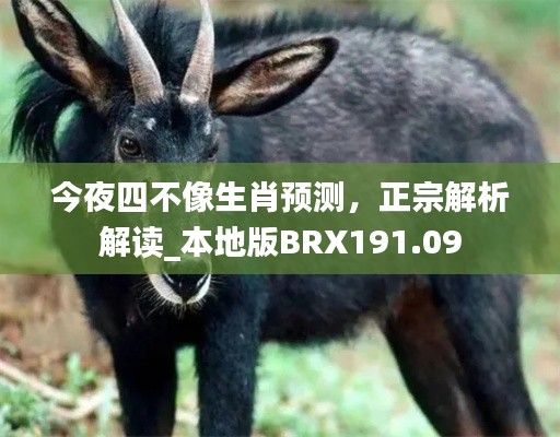 今夜四不像生肖預(yù)測(cè)，正宗解析解讀_本地版BRX191.09