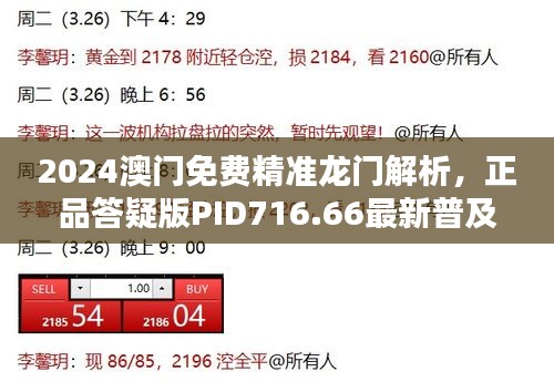 2024澳門(mén)免費(fèi)精準(zhǔn)龍門(mén)解析，正品答疑版PID716.66最新普及版