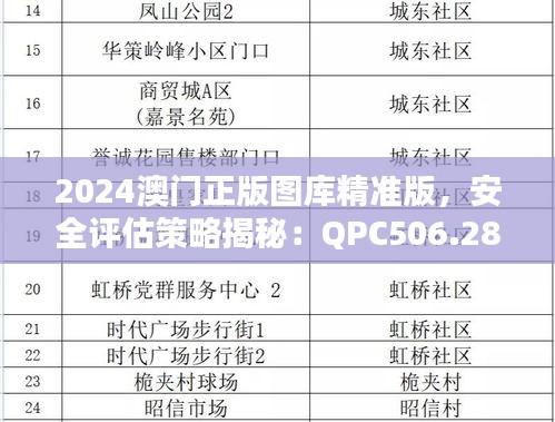 2024澳門正版圖庫精準版，安全評估策略揭秘：QPC506.28解密