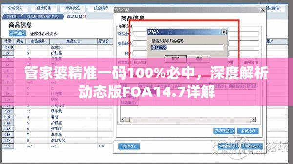 管家婆精準(zhǔn)一碼100%必中，深度解析動態(tài)版FOA14.7詳解
