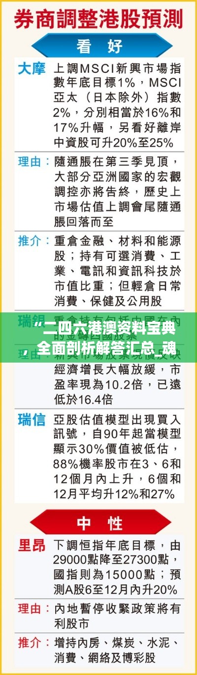 “二四六港澳資料寶典，全面剖析解答匯總_魂銀YAC431.26版”