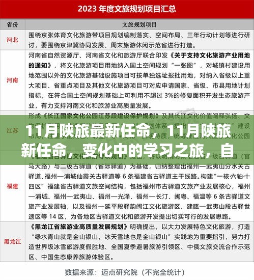 11月陜旅最新任命，變化中的學(xué)習(xí)之旅，自信與成就感的源泉啟程