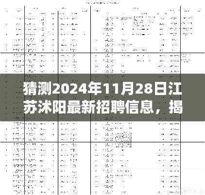 揭秘江蘇沭陽未來招聘趨勢，職業(yè)機會大猜想與最新招聘信息預(yù)測（2024年11月）
