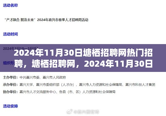 塘棲招聘網(wǎng)熱門招聘日，尋找人才的熱潮涌動在塘棲招聘網(wǎng)，2024年11月30日盛大開啟！