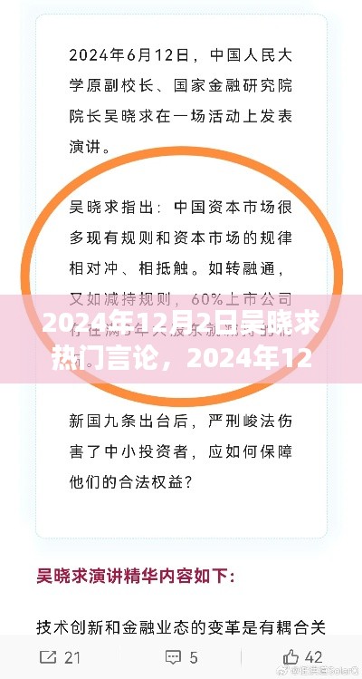 吳曉求熱門言論深度解讀與前沿洞察，2024年12月2日的觀點(diǎn)分享
