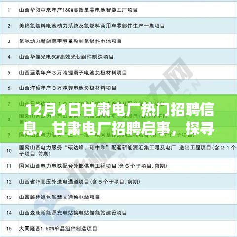 甘肅電廠招聘啟事，探尋自然美景之旅，尋找內心的寧靜與平和