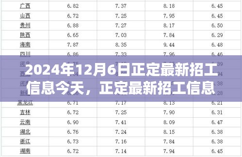 2024年12月6日正定最新招工信息更新，崗位大放送，未來從這里起航