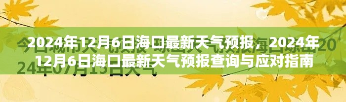 海口天氣預報查詢與應對指南，最新天氣預報及查詢服務（2024年12月6日）