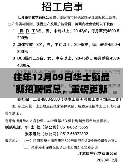 重磅揭秘，往年12月09日華士鎮(zhèn)最新招聘信息全解析?