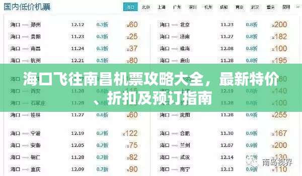 ?？陲w往南昌機票攻略大全，最新特價、折扣及預(yù)訂指南