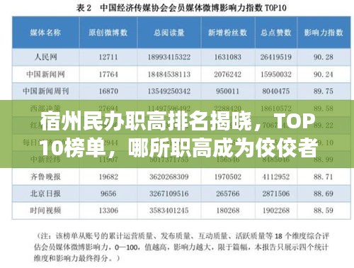 宿州民辦職高排名揭曉，TOP10榜單，哪所職高成為佼佼者？