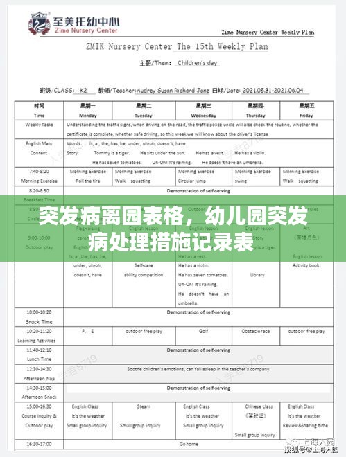 突發(fā)病離園表格，幼兒園突發(fā)病處理措施記錄表 