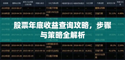 股票年底收益查詢攻略，步驟與策略全解析