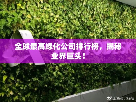 全球最高綠化公司排行榜，揭秘業(yè)界巨頭！