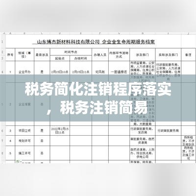 稅務(wù)簡化注銷程序落實，稅務(wù)注銷簡易 