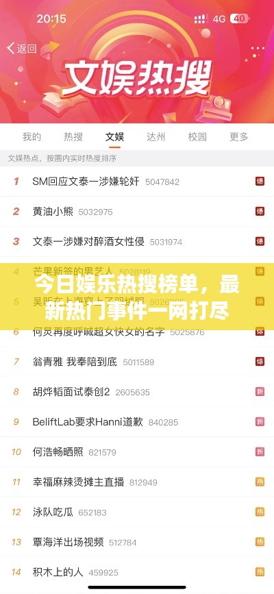 今日娛樂熱搜榜單，最新熱門事件一網(wǎng)打盡