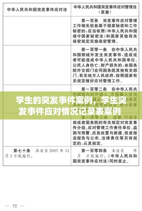 學生的突發(fā)事件案例，學生突發(fā)事件應對情況記錄表案例 