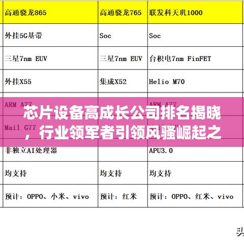 芯片設(shè)備高成長公司排名揭曉，行業(yè)領(lǐng)軍者引領(lǐng)風(fēng)騷崛起之路揭秘