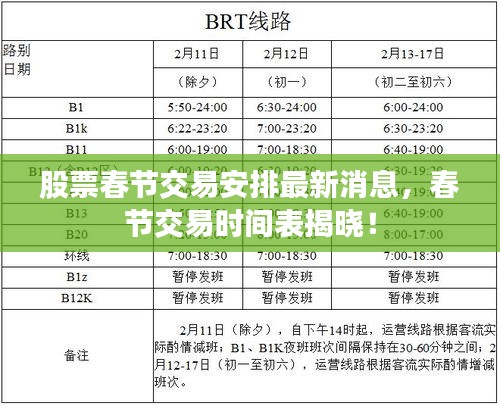 股票春節(jié)交易安排最新消息，春節(jié)交易時(shí)間表揭曉！