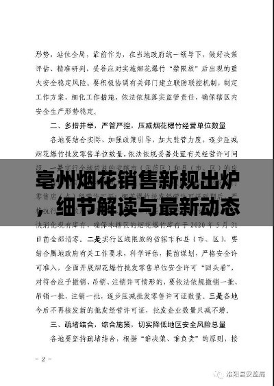 亳州煙花銷售新規(guī)出爐，細節(jié)解讀與最新動態(tài)