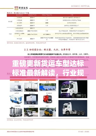 重磅更新貨運車型達標(biāo)標(biāo)準(zhǔn)最新解讀，行業(yè)規(guī)范升級，引領(lǐng)物流新篇章！