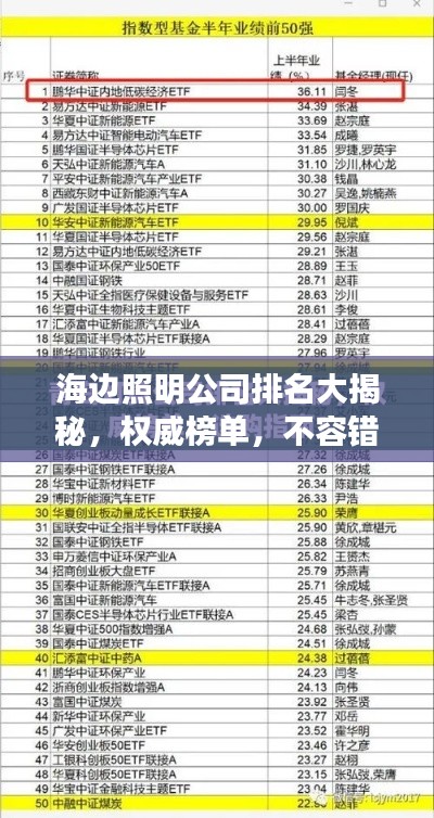 海邊照明公司排名大揭秘，權(quán)威榜單，不容錯過！